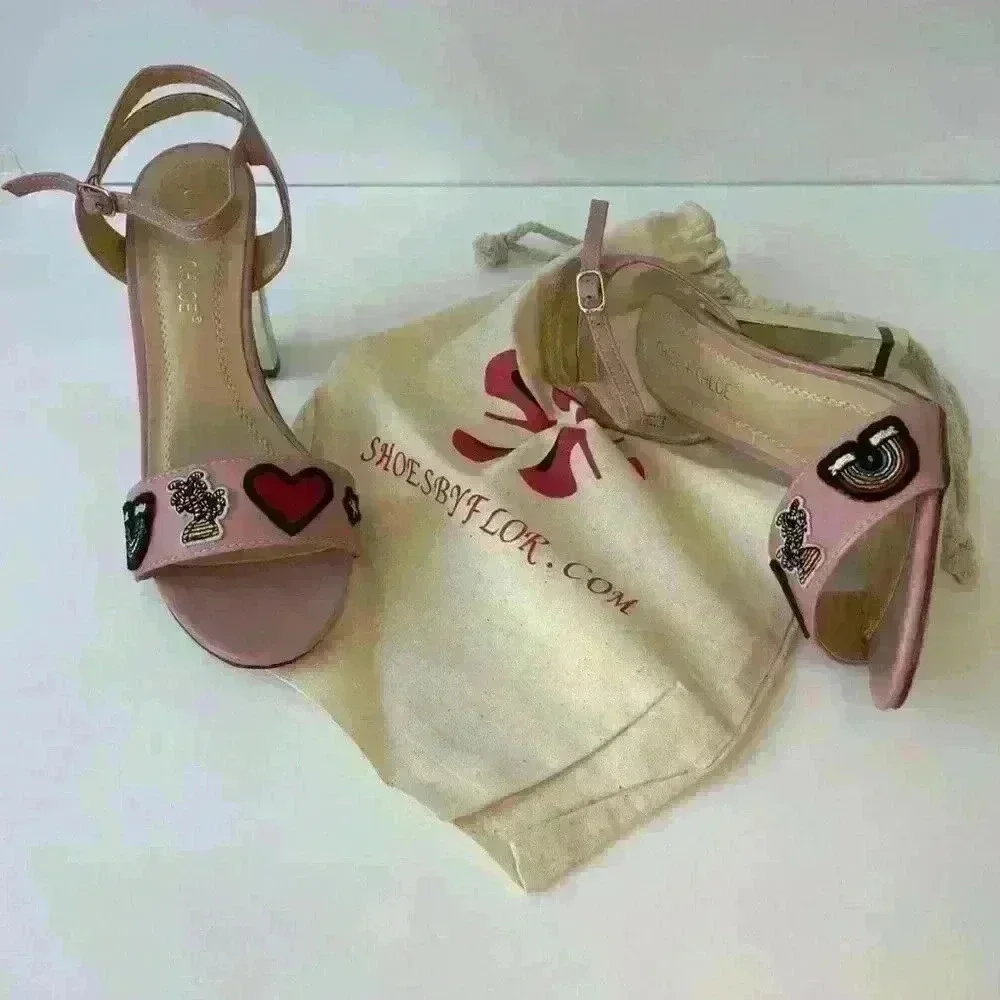 Pink & Gold / Women High Heels Sandals/ Us size 6.5